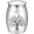 thumbnail image 1 of Tree of Life Mini Cremation Urn Small Keepsake Urns Ashes Holder Alloy Sharing Memorials Miniature Container Decorative Urns for Female Male Human Pets 1.6x1.2Inch Silvery colorful DIY, 1 of 9