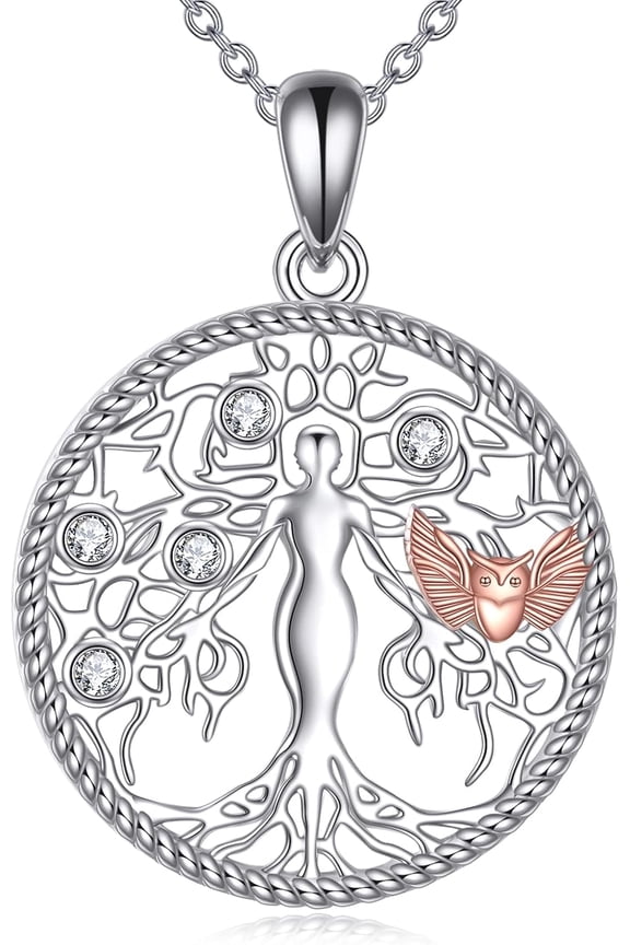 Tree of Life Necklace Sterling Silver Necklace Celtic Tree Of Life Pendant Dainty Jewelry Anniversary Birthday Gifts for Women Mom Grandma Wife Silver Tree of Life Pendant