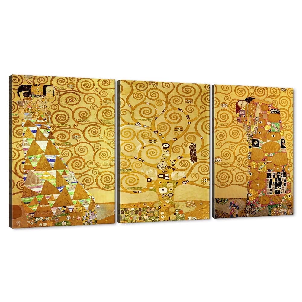 Tree of Life Picture Wall Art 3 Panels Gustav Klimt Canvas Painting ...