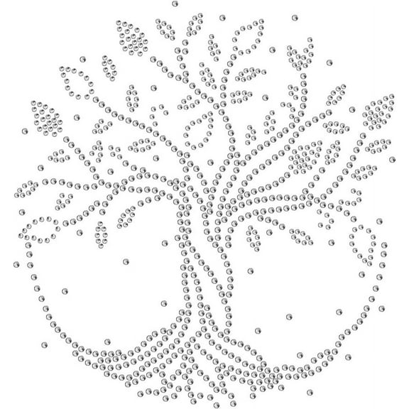 Tree of Life Rhinestone Iron on Hotfix Heat Transfer Decal Bling Rhinestone Decals Rhinestone Heat Transfer Patch Clothing Repair Applique for T-Shirt Clothing Pants Bags