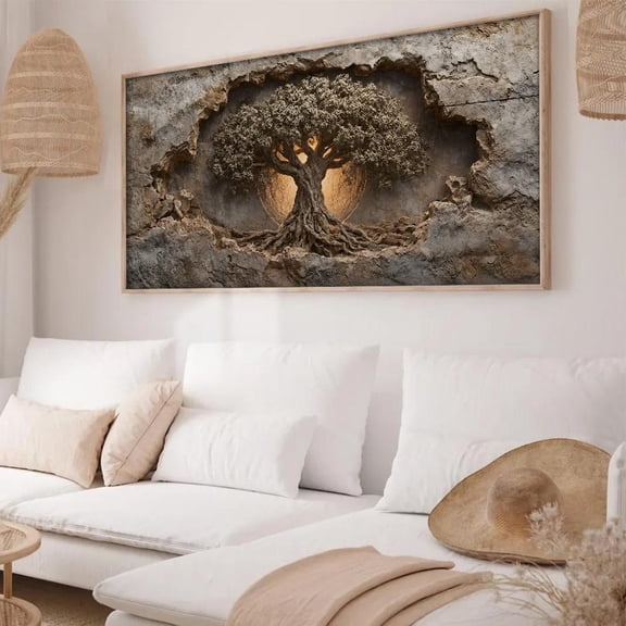 Tree Life Rustic Nature Living Earth Tone Landscape Modern Farmhouse Poster Unframed Paper Print
