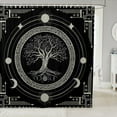 thumbnail image 1 of Tree of Life Shower Curtain Cartoon Sum Moon Wild Plants Bathroom Curtain Teens Adults Geometric Lines Circles Boho Exotic Bath Curtain for Bathtub with 12 Hooks 72" W x 84" L, 1 of 5