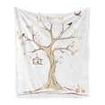 thumbnail image 1 of Tree of Life Soft Flannel Fleece Throw Blanket, Mature Apple Fying Birds and the Nest Fruit Family Nature Food Image, Cozy Plush for Indoor and Outdoor Use, 70" x 90", Multicolor, by Ambesonne, 1 of 5