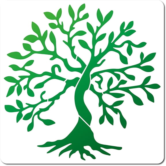 Tree of Life Stencil Leaf Template 7x7 Inch Reusable Decoration Sign Square Tree Stencils for Painting on Wood Wall Scrapbook Card Floor and Tile Drawing DIY