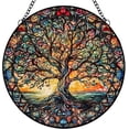 thumbnail image 1 of Tree of Life Suncatcher Indoor/Outdoor Stained Glass Window Hanging - Handmade Stained Glass Suncatchers for Windows Hanging - Decoration for Home Garden Christmas Party Wedding Housewarming Gifts, 1 of 5