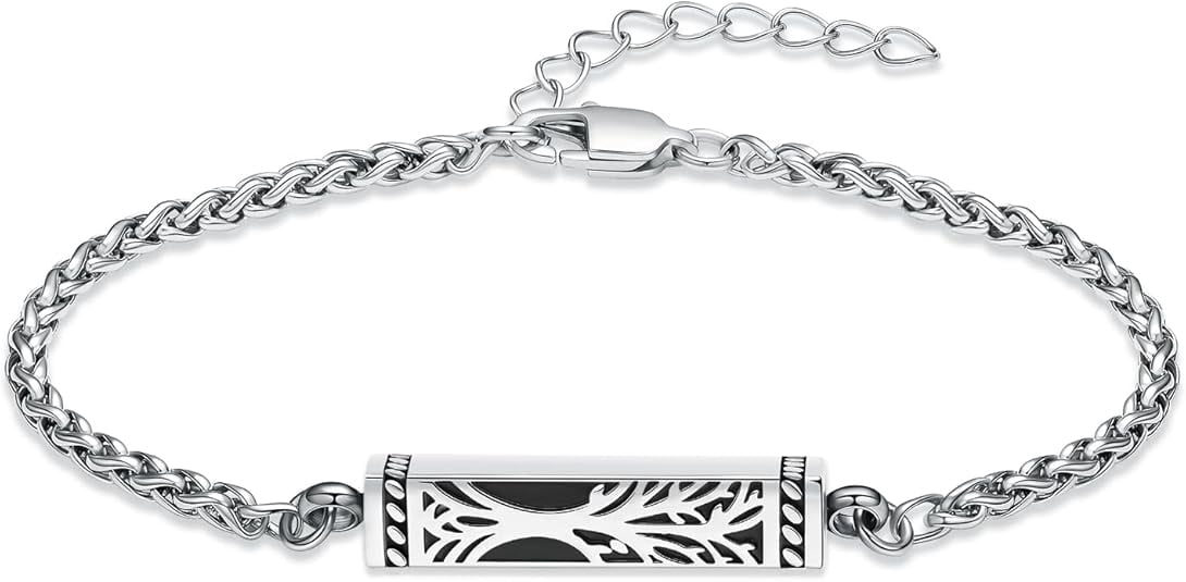 Tree of Life Urn Bracelet for Ashes - Adjustable Braided Rope / Link ...