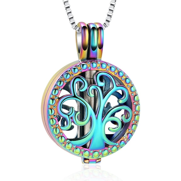 Tree of Life Urn Necklaces for Ashes Cremation Jewelry Locket Pendant for Ashes for Women Keepsake Jewelry Memorial Bereavement Gift for Loss of a Loved One