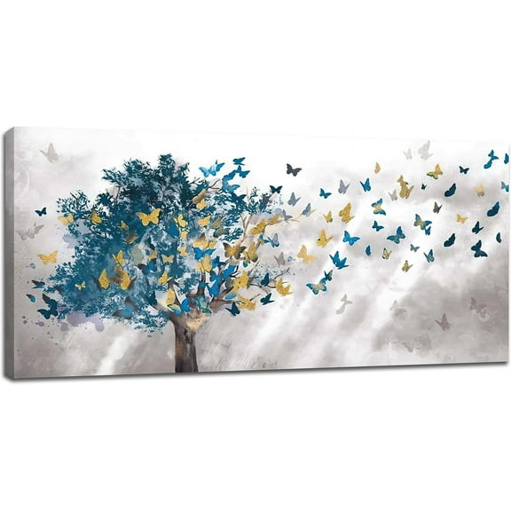 Tree Of Life Wall Art Tree Butterfly Pictures Wall DecorMaster Over Above Bed Canvas Prints Horizontal Unframed Artwork Paintings Home Office Decorations For Living Room Bedroom