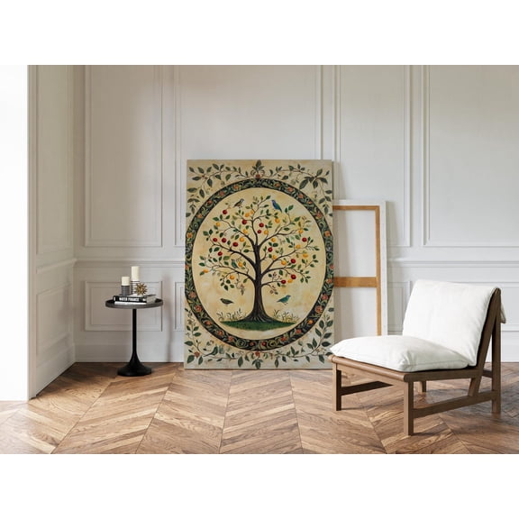Tree Of Life Wall Art With Vibrant Birds And Fruits, Stunning Nature-Inspired Artwork For Home And Living Spaces Wall Art, Modern Wall Decor, 8x12 UNFRAMED
