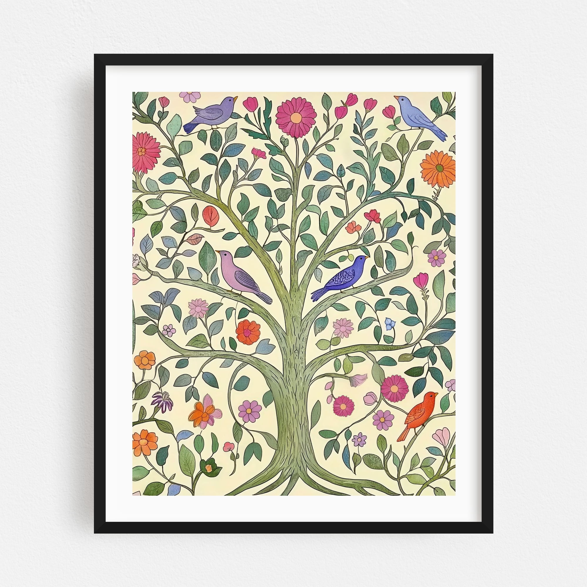Tree of Life – vintage botanical Enchanted Garden with Birds and ...