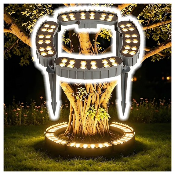 Tree Led Night Light Tree Light Ring, Expandable Interlocking LED Uplighting IP65 Waterproof ...