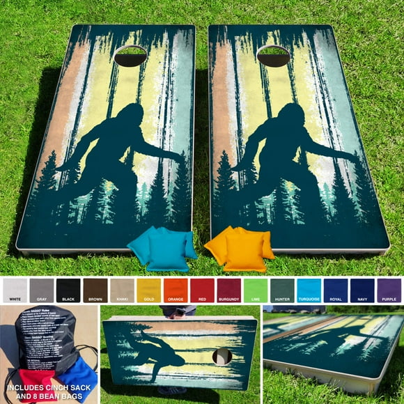 Tree Line Bigfoot Pro Style Cornhole Bean Bag Toss Game 24x48 with 8 Regulation 16oz Bags