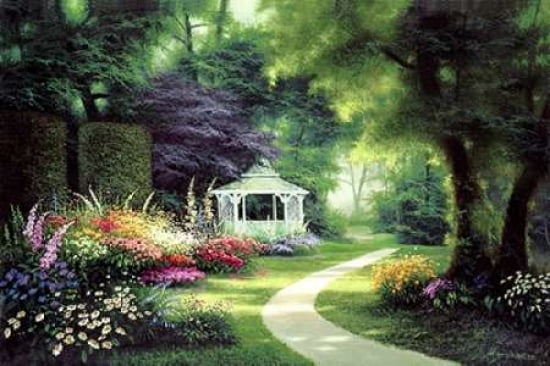 Tree Lined Path Canvas Art - Egidio Antonaccio (20 x 28)
