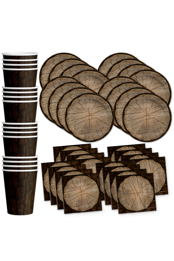 Tree Lumberjack Birthday Party Supplies Set Plates Napkins Cups Tableware Kit for 16