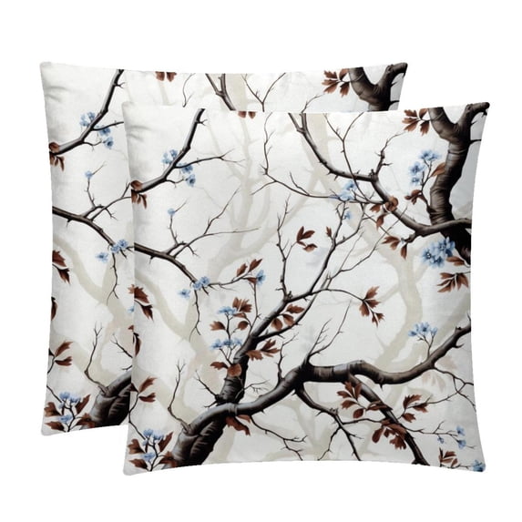 Tree Luxurious Velvet Pillow of 2,for Bed Pillow Covers and Throw Pillows - Available in 16x16, 18x18, and 20x20 Inches with Unique Patterns for Various Occasions