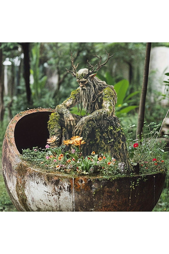 Tree Man Elf Garden Stakes, Acrylic 2D Flower Pot Stake Garden Ground Insert, 2025 Garden Stakes Decor, Elf Statue Ornaments for Pot Plants Garden Yard Lawn Decor E