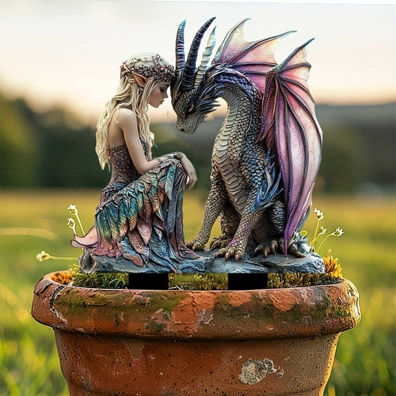 Tree Man Fairy Earth Statue ,Garden Fairy Stakes Tree Man Garden Stakes, 2D Acrylic Flower Pot Decoration for Outdoor Yard Patio,Flower Pot Stake Ornaments