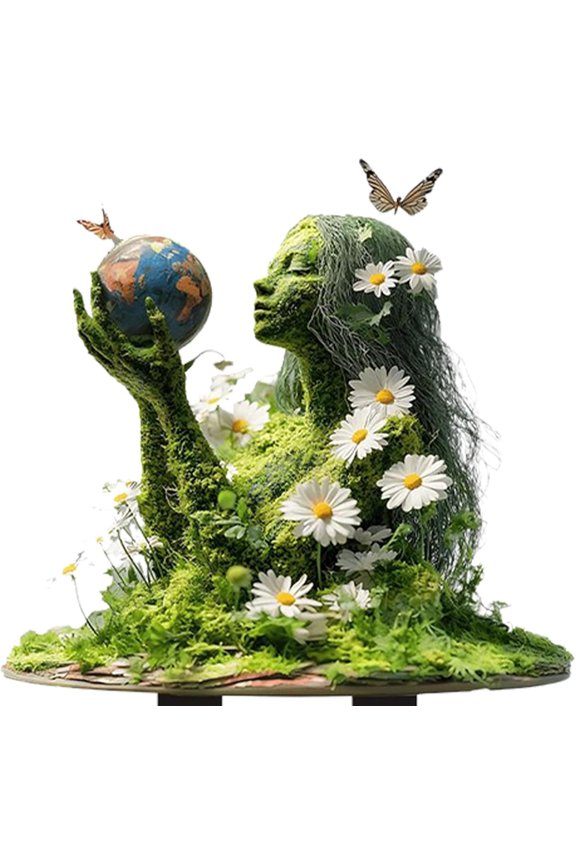 Tree Man Fairy Garden Stakes, 2D Acrylic Tree Man Fairy Earth Goddess Statue Whimsical Garden Stakes Decor, Ground Insert Flower Pot Decoration for Yard Lawn