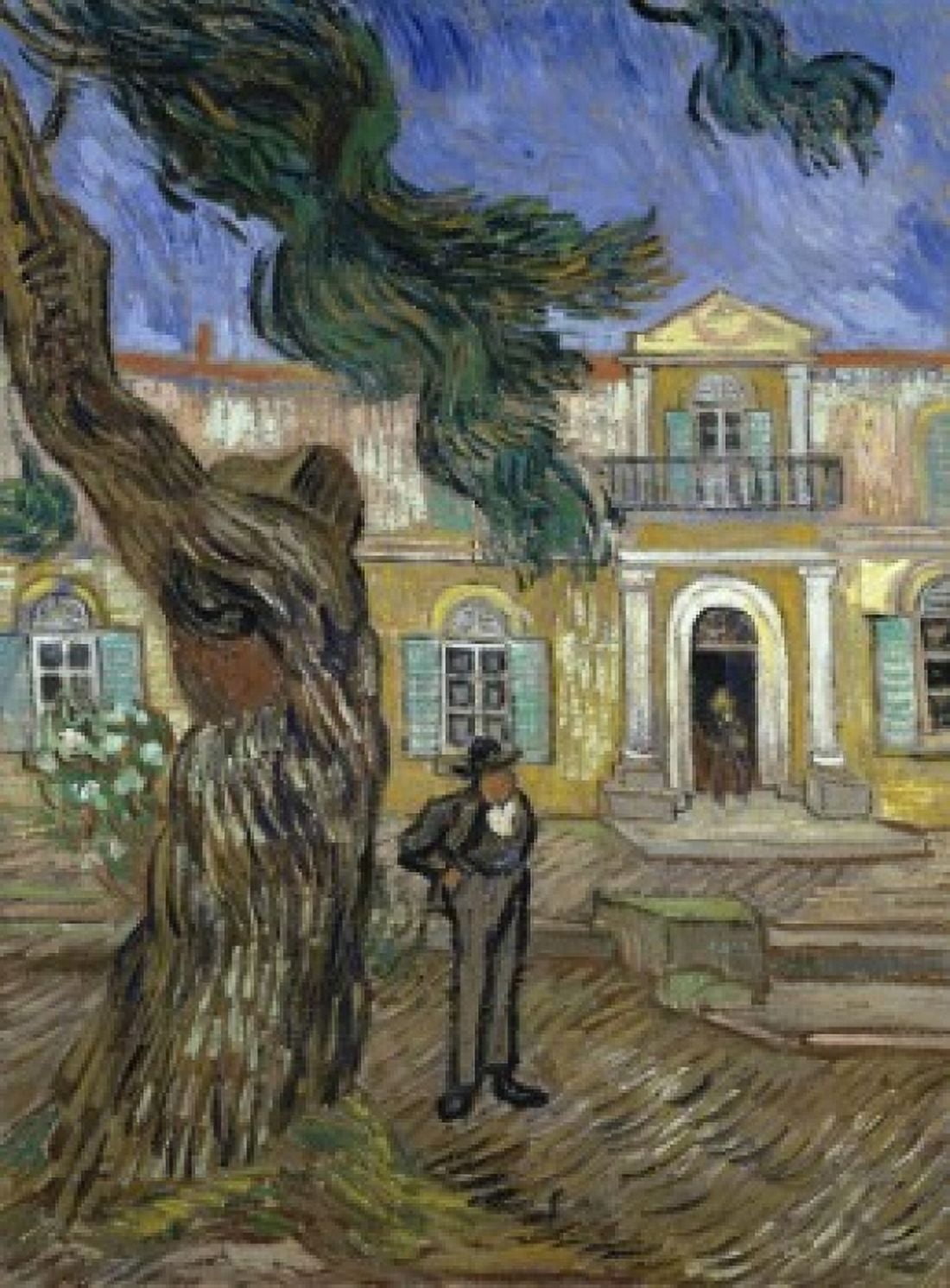 Tree & Man (Saint Paul Hospital at Saint Remy) 1889 Vincent van Gogh (1853-1890 Dutch) Oil on canvas Musee dOrsay Paris Canvas Art - Vincent van Gogh (18 x 24)
