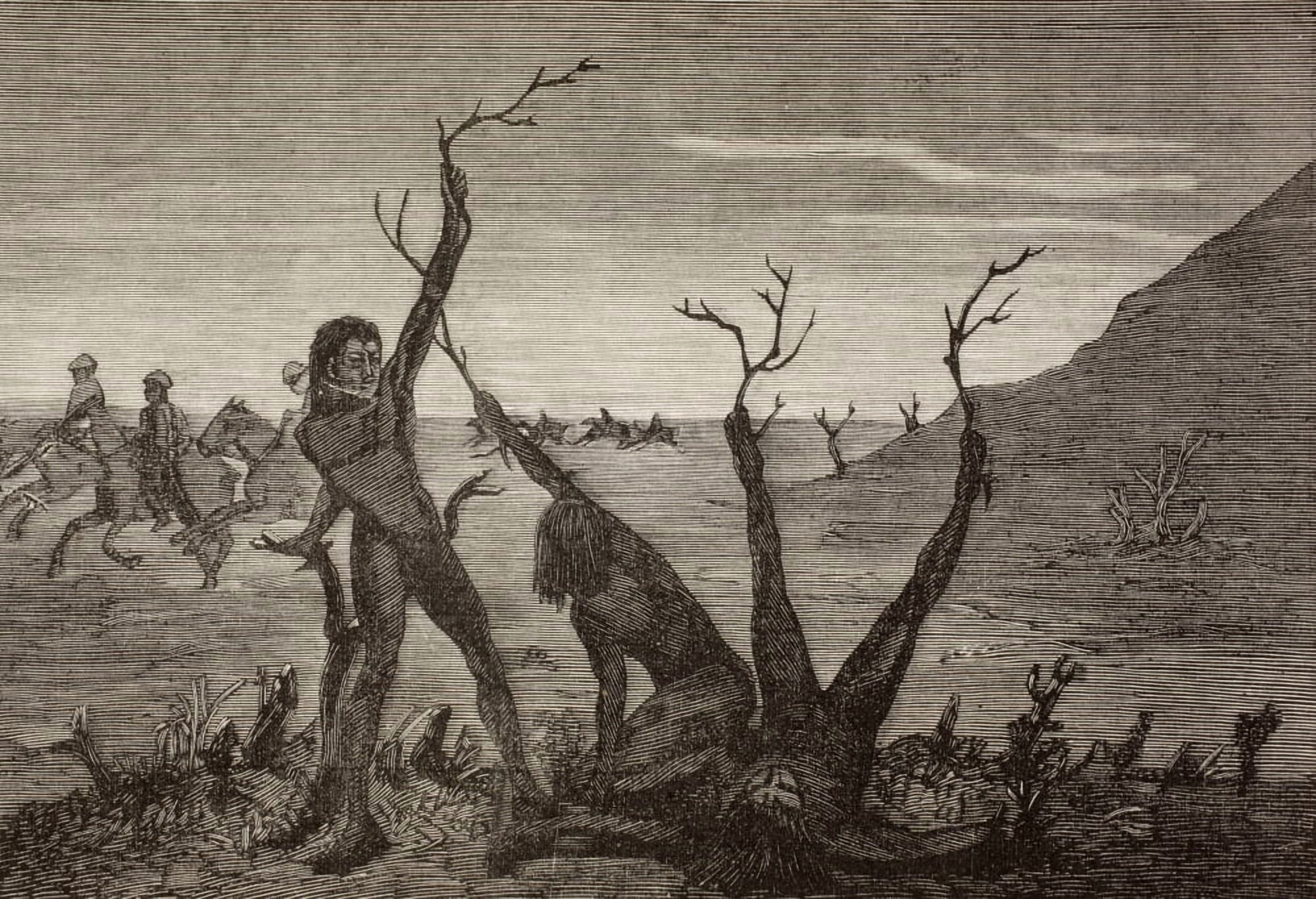 The Tree Men Of India In The 19Th Century They Disguised Themselves As Trees To Escape Detection From La Ilustracion Espaola Y Americana Of 1881 Canvas Art - Ken Welsh Design Pics (17 x 12)