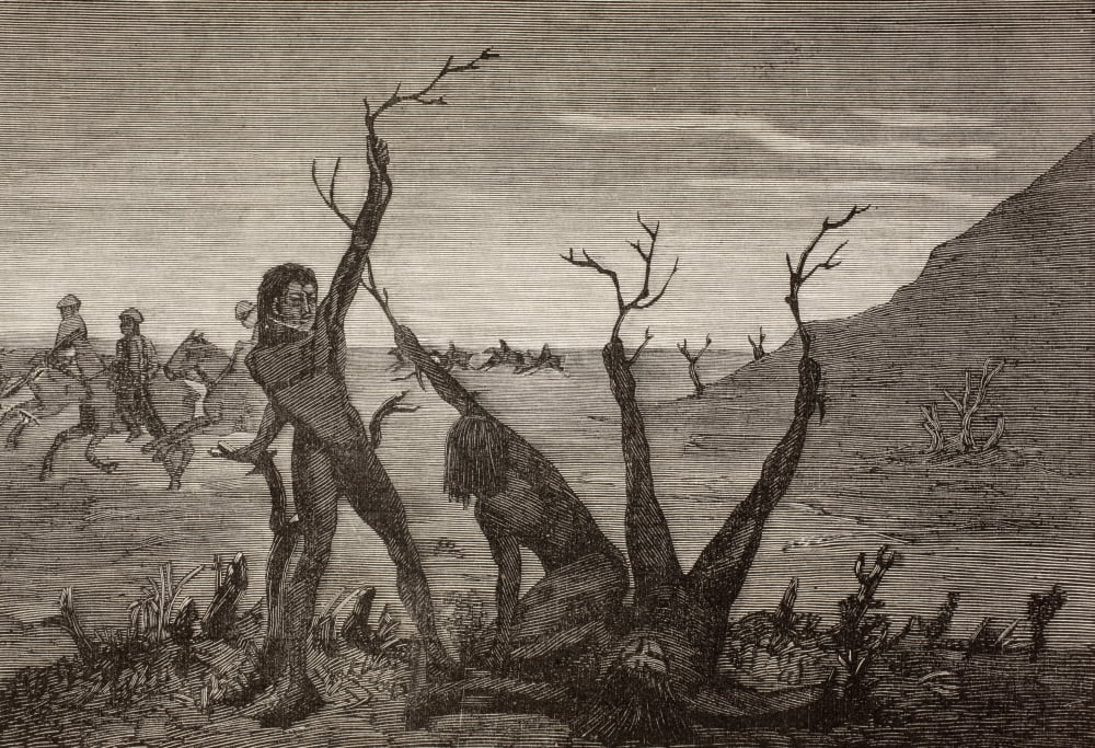 The Tree Men Of India In The 19Th Century They Disguised Themselves As Trees To Escape Detection From La Ilustracion Espaola Y Americana Of 1881 Canvas Art - Ken Welsh  Design Pics (34 x 24)