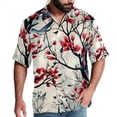 thumbnail image 1 of Tree Men's Casual Button Down Short Sleeve Printed Summer Beach Shirts, 1 of 6