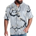 thumbnail image 1 of Tree Men's Casual Printed Button Down Short Sleeve Spread Collar Beach Shirts for Summer, Unisex, 1 of 6