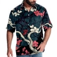 thumbnail image 1 of Tree Men's Hawaiian Button Down Short Sleeve Casual Printed Summer Beach Unisex Shirt, 1 of 6