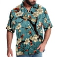 thumbnail image 1 of Tree Men's Hawaiian Short Sleeve Printed Button Down Poplin Casual Summer Beach Shirt, Unisex, 1 of 6