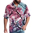 thumbnail image 1 of Tree Men's Printed Casual Button Down Short Sleeve Beach Shirts, 1 of 6