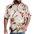 thumbnail image 1 of Tree Men's Short Sleeve Casual Printed Button Down Beach Shirt - Summer Unisex Top, 1 of 6