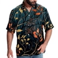 thumbnail image 1 of Tree Men's Short Sleeve Hawaiian Print Button Down Beach Shirt, 1 of 6