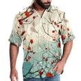 thumbnail image 1 of Tree Men's Short Sleeve Hawaiian Shirt Button Down Poplin Beach Casual Printed Unisex Summer Tops, 1 of 6