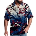 thumbnail image 1 of Tree Men's Short Sleeve Hawaiian Shirt, Poplin Casual Printed Button Down, Summer Beach Unisex Shirts, 1 of 6