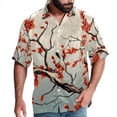 thumbnail image 1 of Tree Men's Short Sleeve Shirts with Spread Collar Tops, Casual Printed Poplin Shirt, Button Down Short Summer Beach Shirts - Unisex, 1 of 6