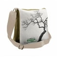 thumbnail image 1 of Tree Messenger Bag, Retro Bench and Tree, Unisex Cross-body, by Ambesonne, 1 of 2