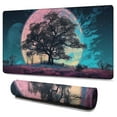 thumbnail image 1 of the Tree Under the Moon Gaming Mouse Mat, Rectangle 3XL Extra Large Mouse Pad 47.3 X 23.6 Inches Non-Slip Rubber Gaming Mouse Pad with Stitched Edges, Office Mouse Pad for Women Men Kids, 1 of 7