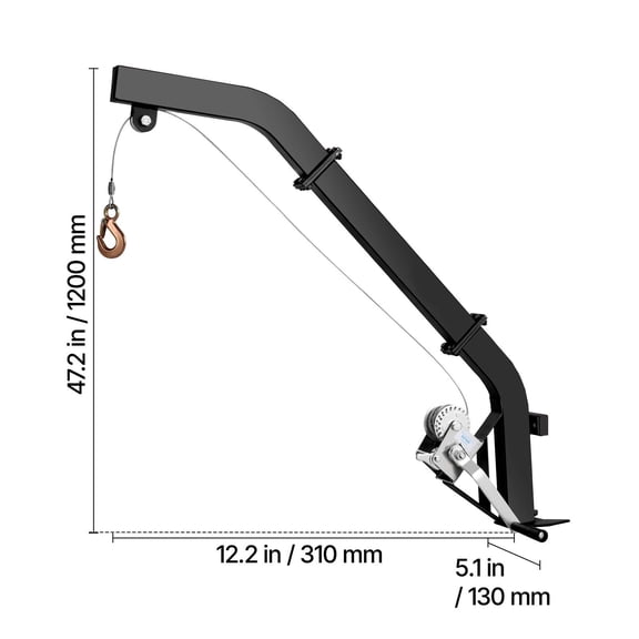 Tree Mounted Deer Hoist,353 lbs Load Capacity,Hunting Game Hoist W"Lift with Ratchet Strap,Heavy Duty Deer Hanger for Skinning,Cleaning,Hanging Feed,and Field Dressing,Black