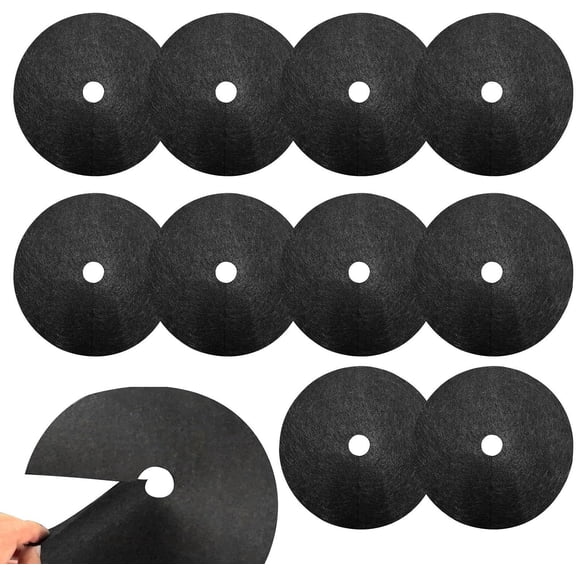Tree Mulch Ring 10pcs 15cm| Non Woven Tree Mulch Riing | Effective Barrier Mat | Recycled Heavy Duty Rubber Non Woven TRE Ring Suitable for Garden Landscape Plant Protection