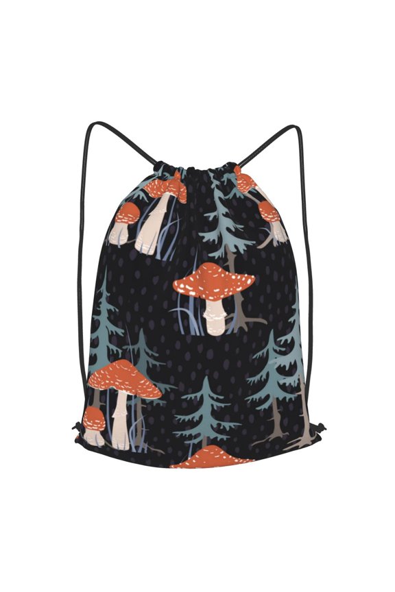 Tree Mushroom Magic Drawstring Backpack Gym String Bag Sports Sackpack Cinch Sack, Small