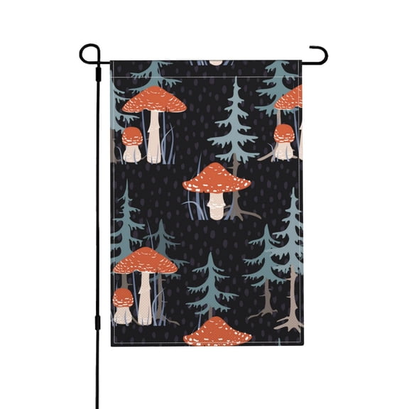 Tree Mushroom Magic Garden Flag Outdoor House Flags 12 X 18 Inch Banner Yard Home Decoration