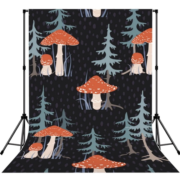 Tree Mushroom Magic Photography Backdrop 5x7Ft Background for Photo Studio Video Recording Birthday Party Wedding Home Decor