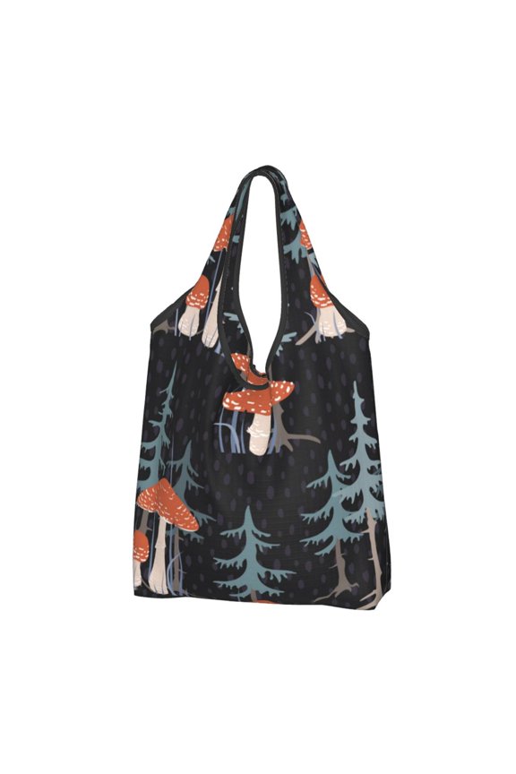 Tree Mushroom Magic Reusable Grocery Bags Shopping Totes Foldable Washable Pouch Handbag Storage Bag