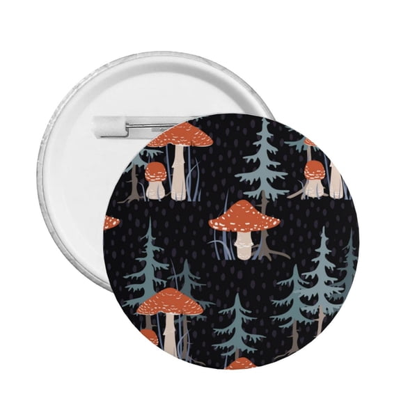 Tree Mushroom Magic Round Button Pin Badge 5PCS Pinback Buttons Lapel Pin for Jacket, Backpack, Hat, Party Favor, Gift
