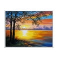 thumbnail image 1 of Tree Near The Lake in Evening' 20" x 12" Framed Painting Canvas Art Print, by Designart, 1 of 2