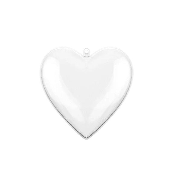 Tree Nest Bauble Plastic Heart Hanging Christmas Tree Ornament, Clear, Single Ornament