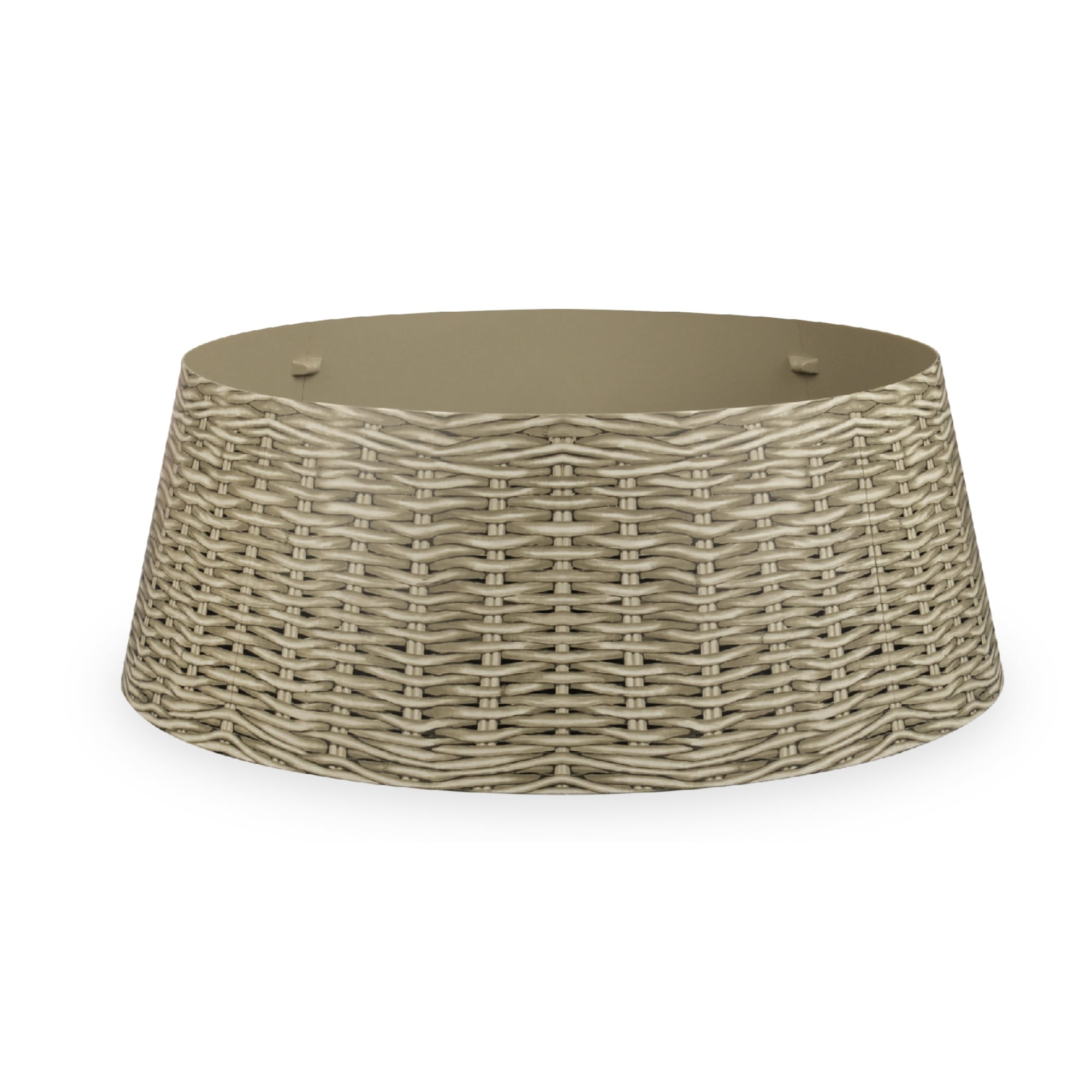 Large Gray Woven Rattan Christmas Tree Collar