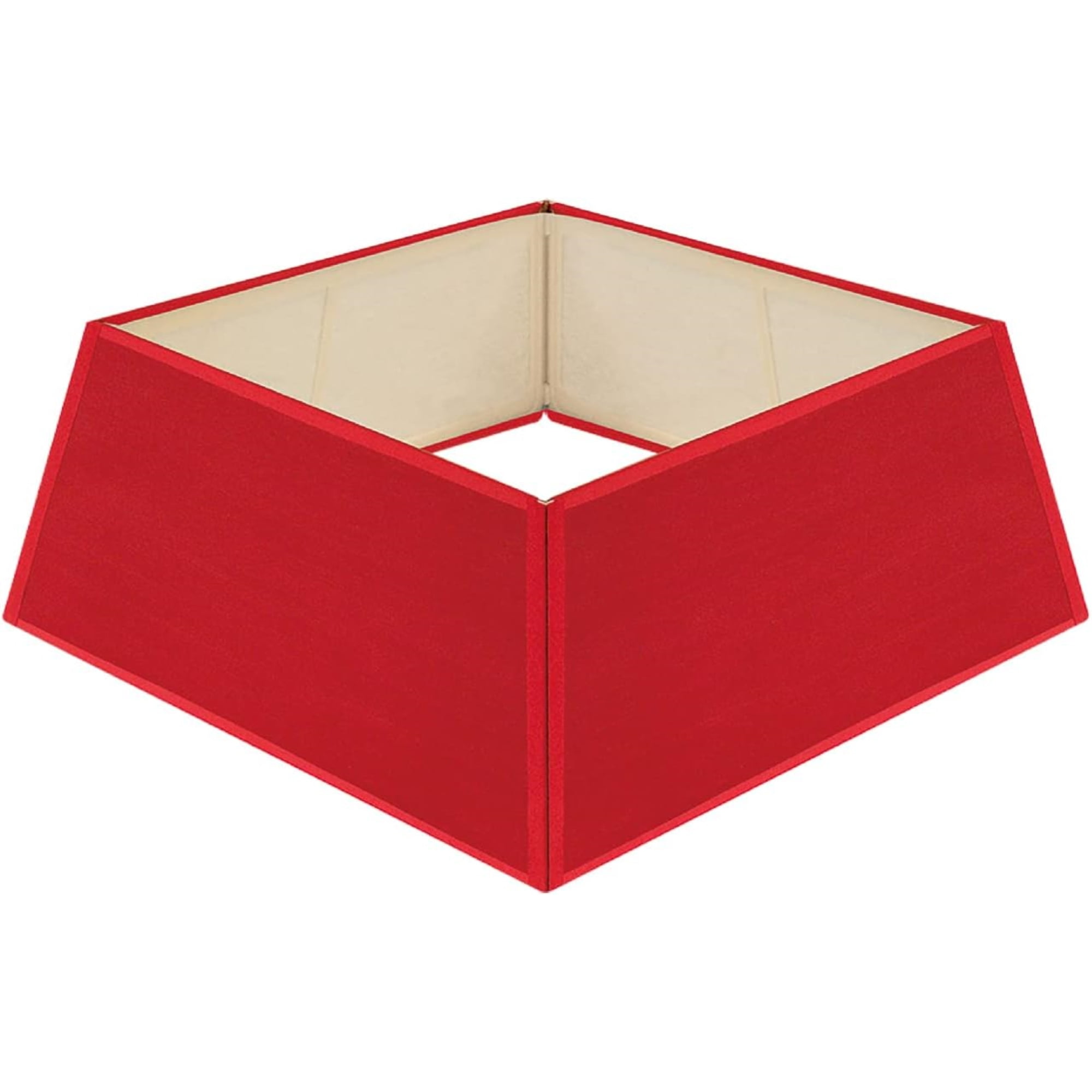 Large Red Canvas Square Christmas Tree Collar Basket