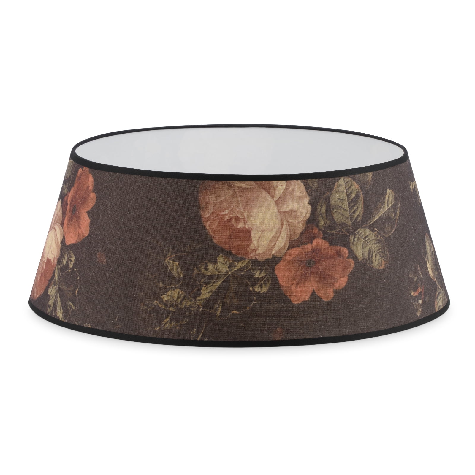 Floral Canvas Christmas Tree Collar with Retro Pattern