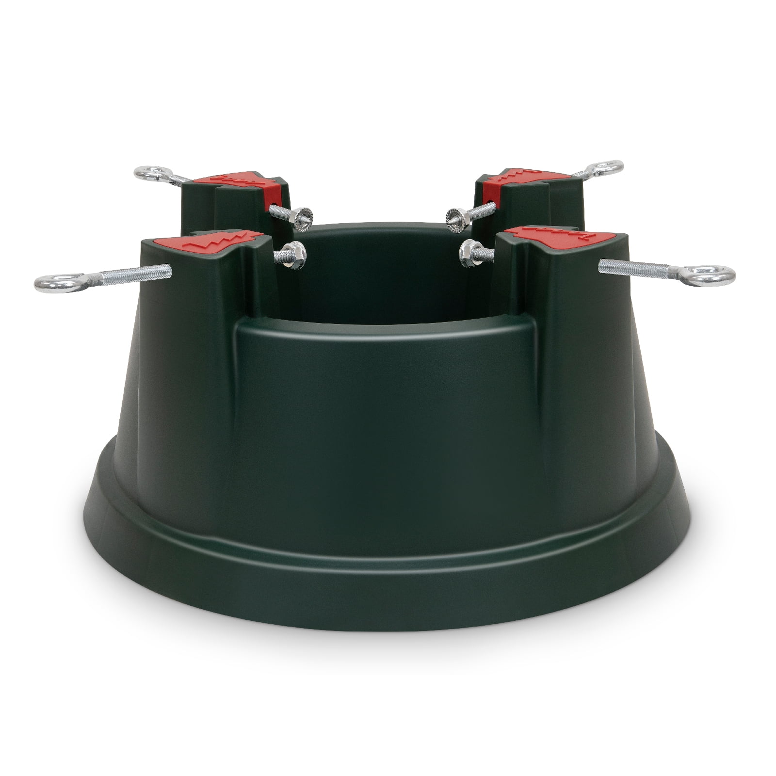 Large Green Plastic Christmas Tree Stand with Ergonomic Bolts